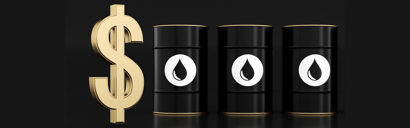 Oil barrels with dollar sign